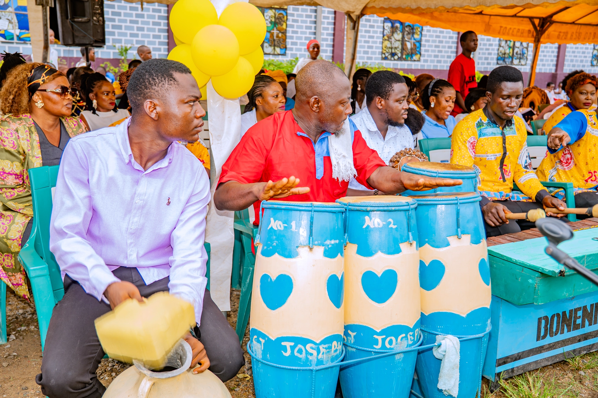 Parish choir and drums in performance