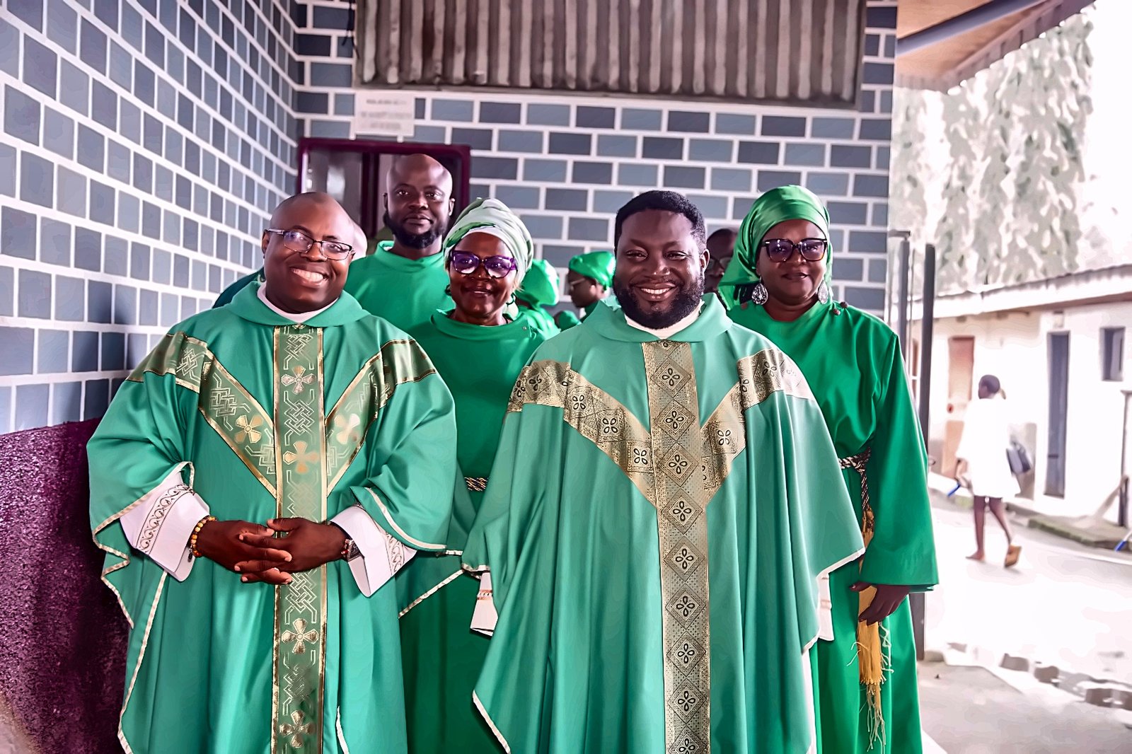 Fr. Mark Ameh and Fr. Livinus in the front row after Mass