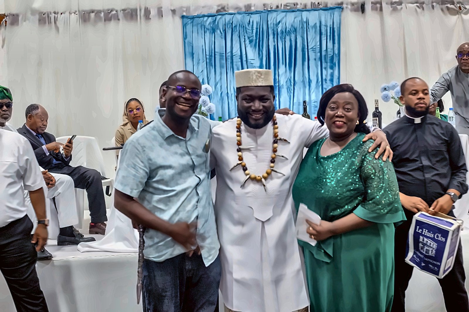 Guests and parishioners sharing in the reception