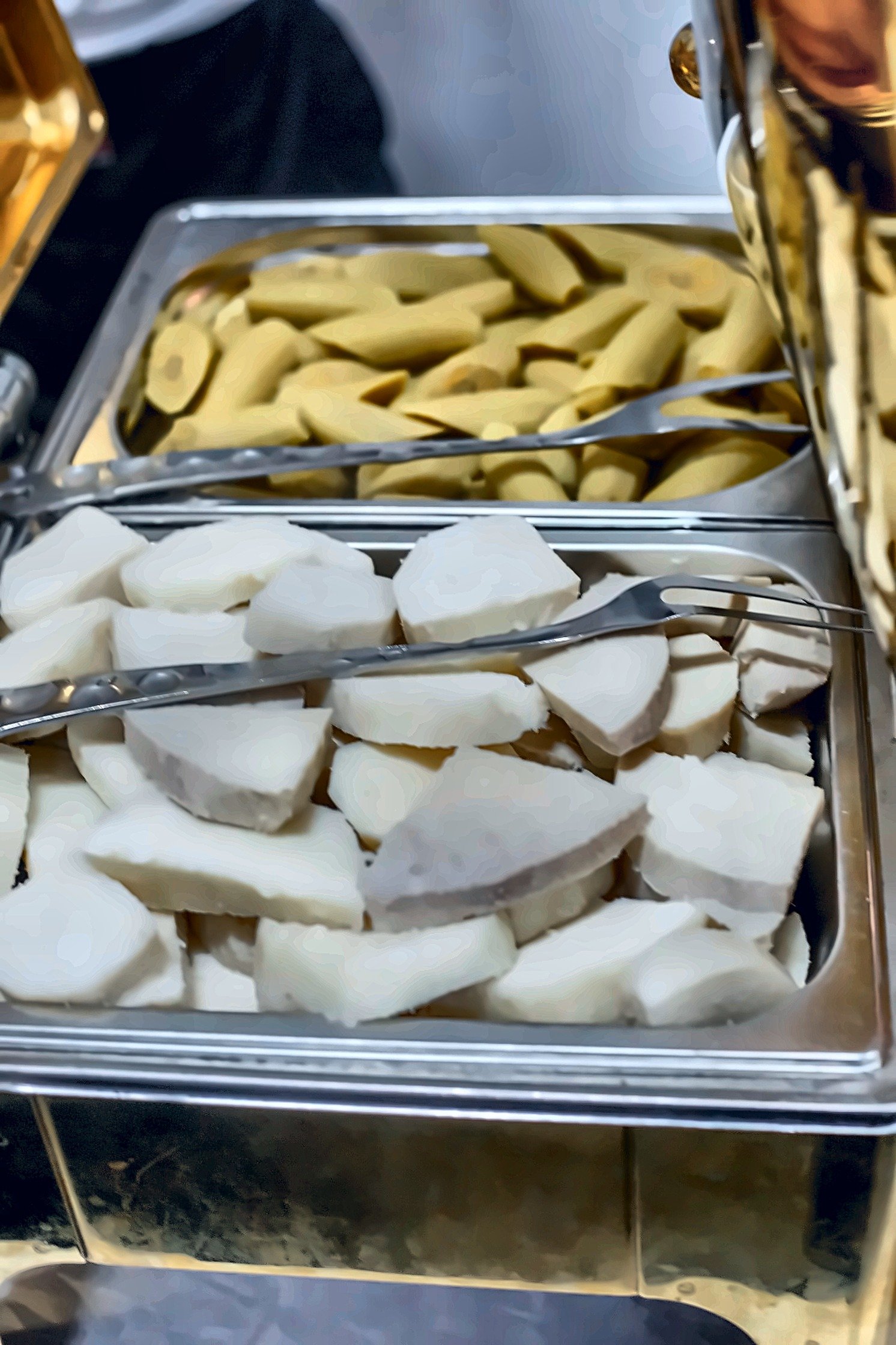 Traditional Cameroonian dishes prepared for the reception
