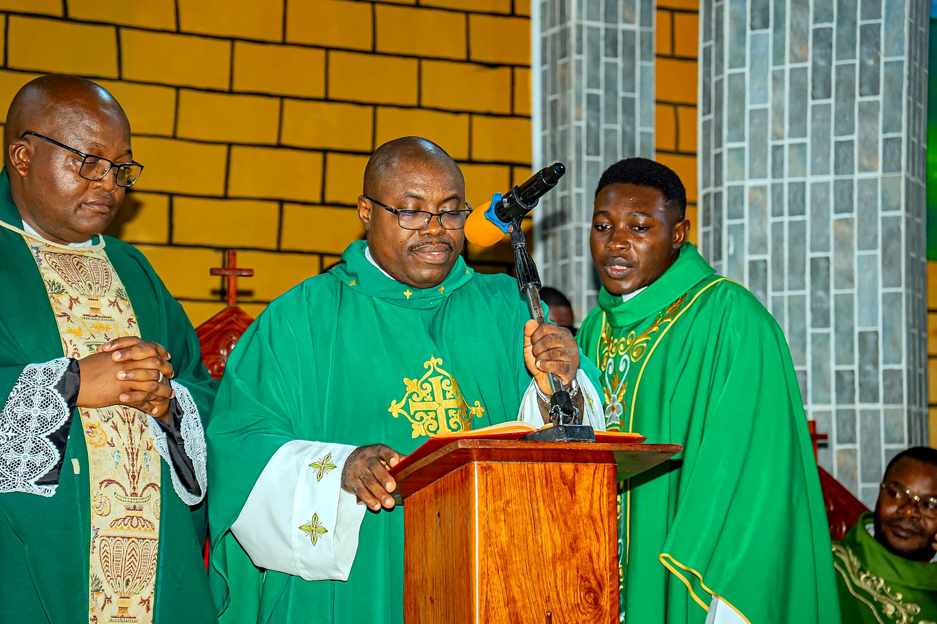 Fr. Mark Ameh Installed as Parish Priest of St. Joseph the Worker, Bonaberi Fr. Mark delivers an address