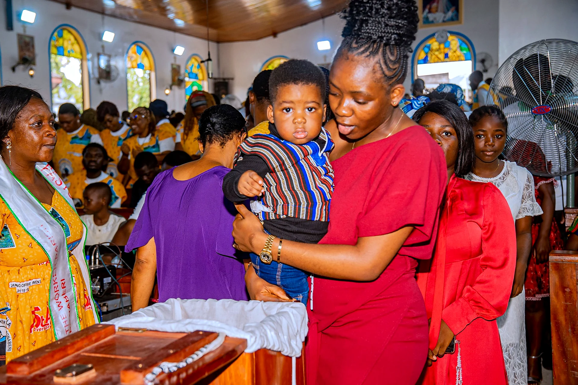Fr. Mark Ameh Installed as Parish Priest of St. Joseph the Worker, Bonaberi Offertory time